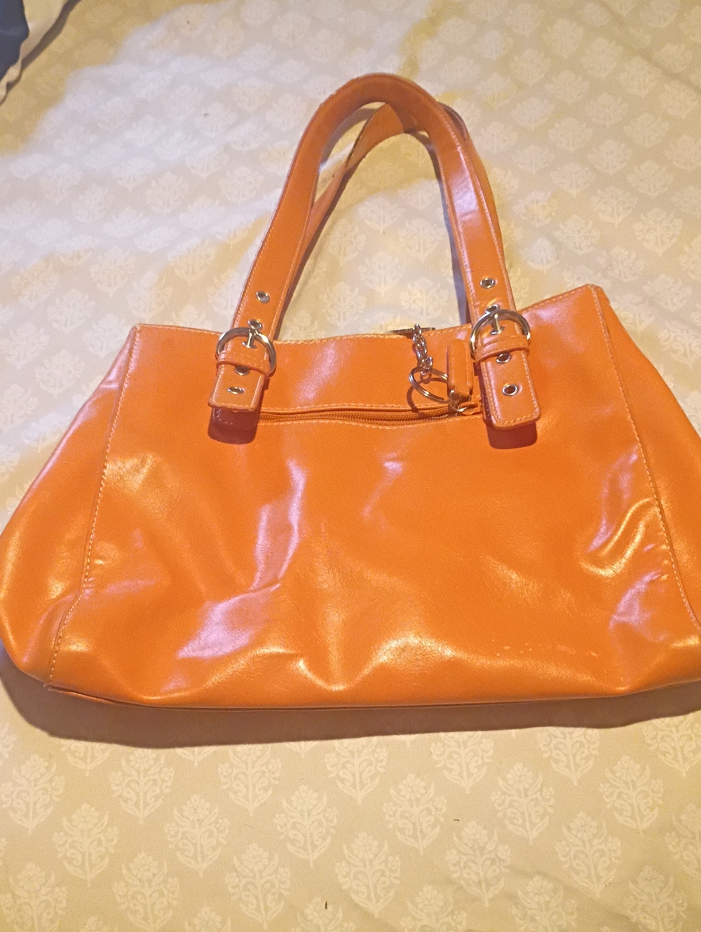 Nine West Bright Orange Leather-Effect Shoulder Tote